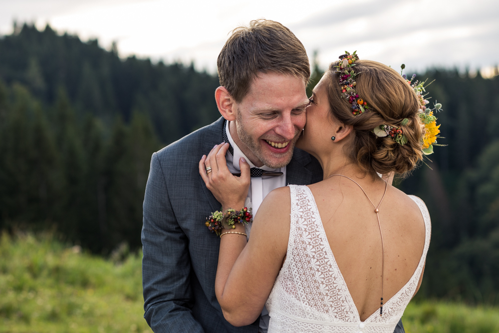 Brautpaarfotos Brautpaarshooting Alpe Hohenegg Hochzeitsfotograf Allgäu